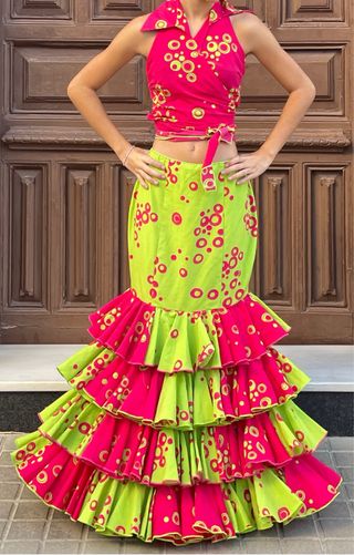 Traje de Flamenca 2 Piezas T 3840 regalo corpiño 