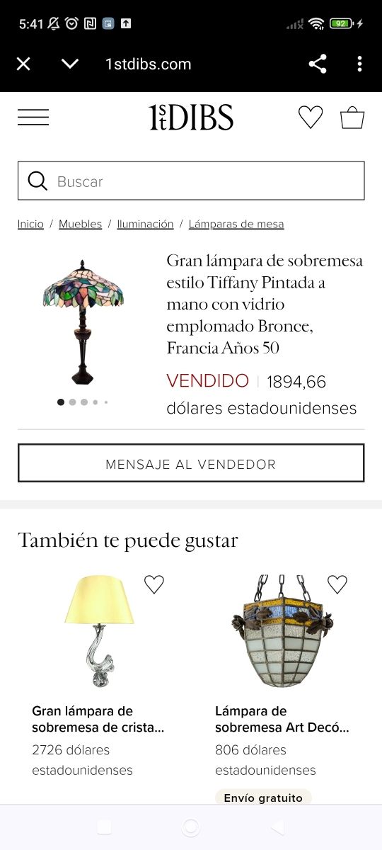 LAMPARA DE TIFFANY COLECCIÓN MEIDE