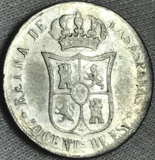 40 Centavos Escudo Plata Isabel II 1867 + Regalo