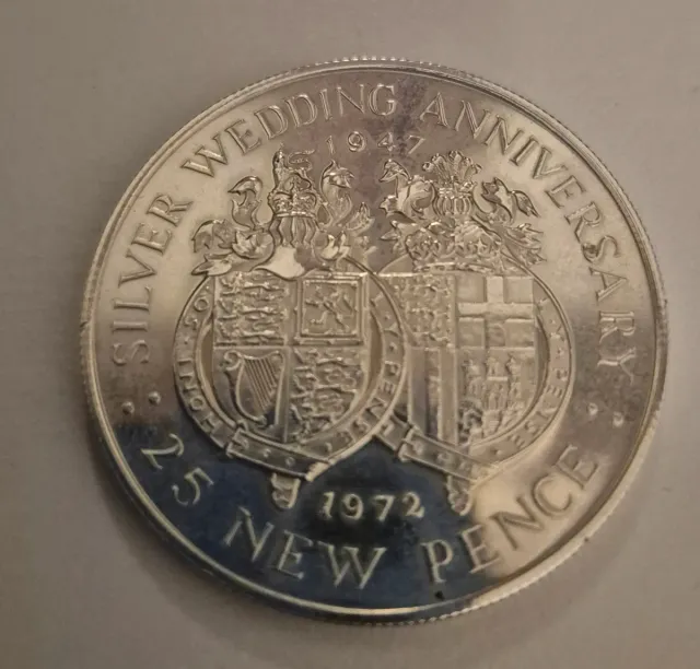 Gibraltar 25 Pence Plata Proof 1972