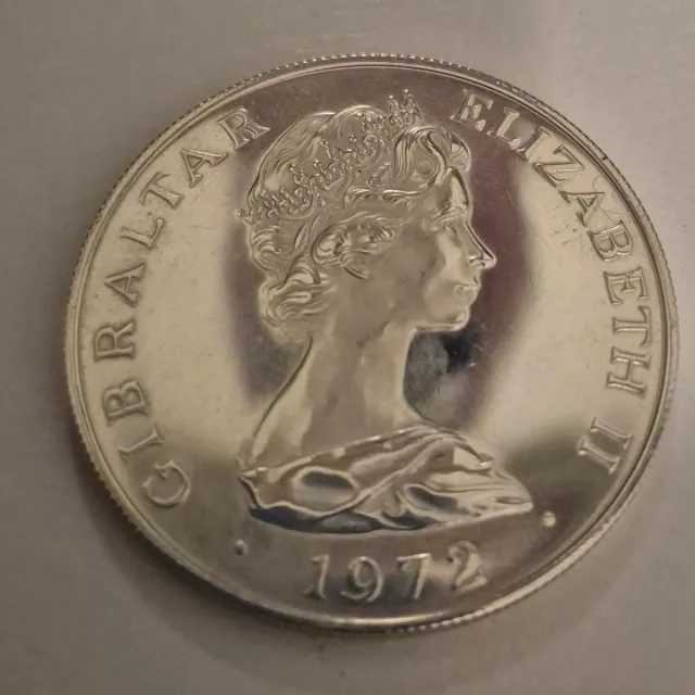 Gibraltar 25 Pence Plata Proof 1972