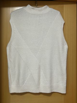 Chaleco largo mujer blanco talla única
