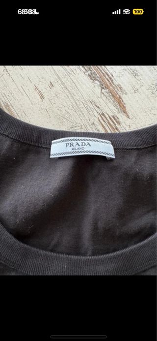 Top Prada Negro/Gris