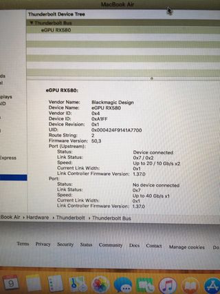 Apple eGPU Blackmagic AMD RX580