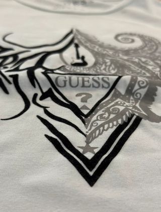 T-shirt Guess S bianca con stampa