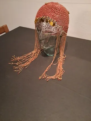 Gorro danza del vientre con flecos y monedas
