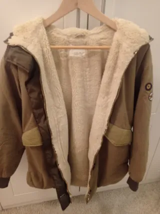 Parka niña Zara T 12/XS verde abrigada