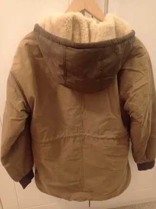 Parka niña Zara T 12/XS verde abrigada