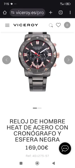 Reloj Viceroy Cronógrafo Hombre Negro/Oro