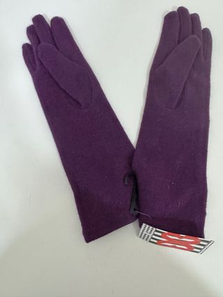 Guantes morados lana 3/4