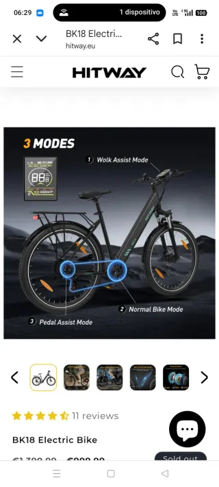 Bici Elettrica HITWAY BK18