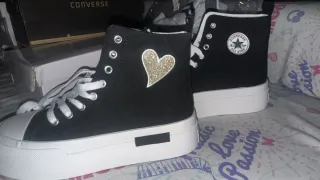 Botines Mujer Negro Dorado Sin Estrenar
