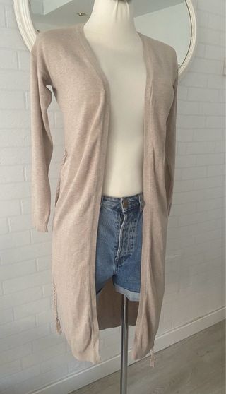 Cárdigan largo Bershka beige Talla S
