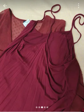 Vestido color caldero con transparencias