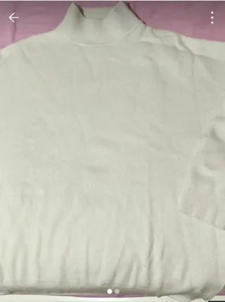 Jersey cuello alto cómodo blanco
