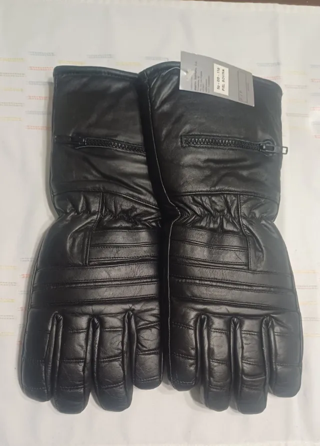 Guantes de moto de piel negros
