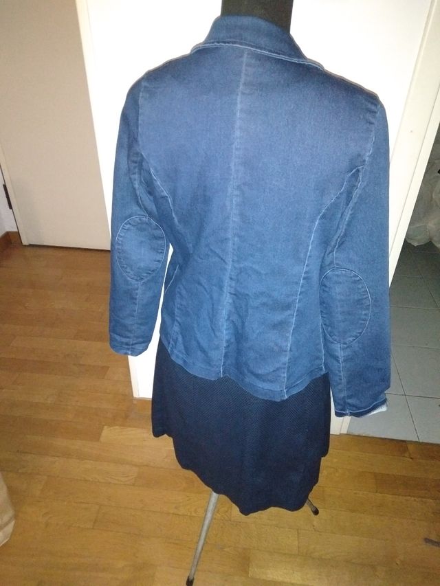 Giacca jeans donna, abito e collana