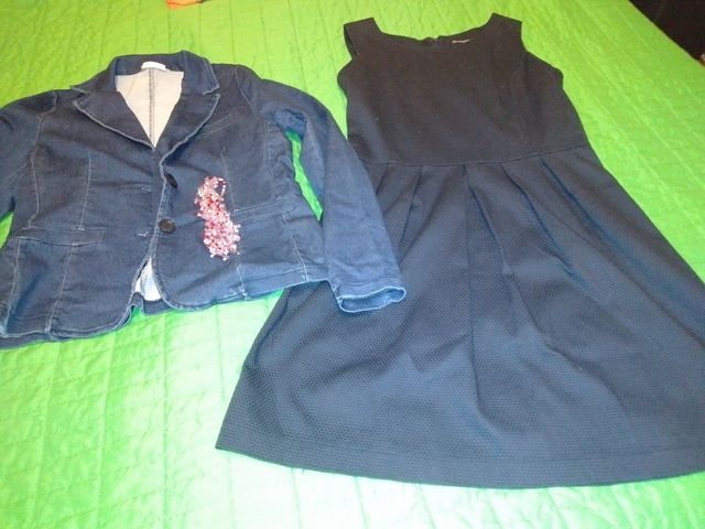 Giacca jeans donna, abito e collana