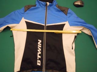 Giubbino ciclismo Btwin blu e bianco