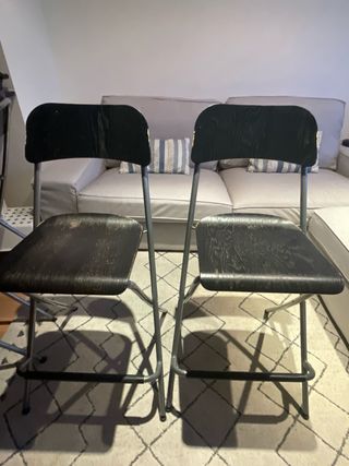 Taburetes Altos Ikea Madera y Metal