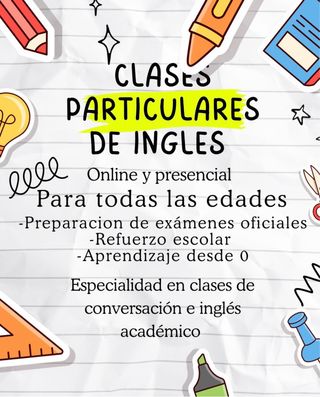 Profesora de clases particulares de inglés 
