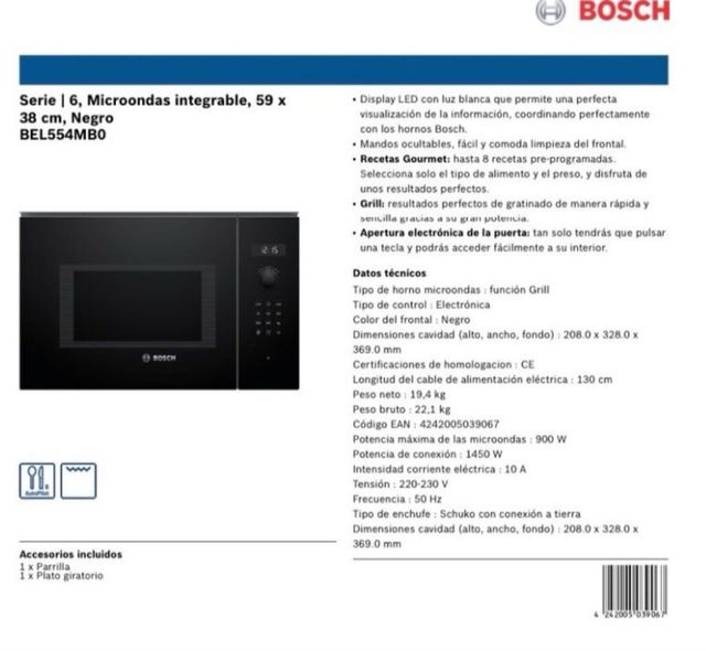 Conjunto Electrodomésticos Bosch Cristal Negro