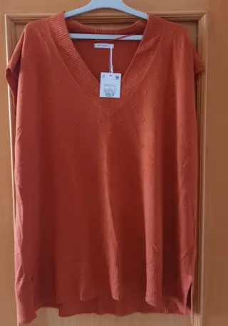 Jersey naranja con topitos talla L