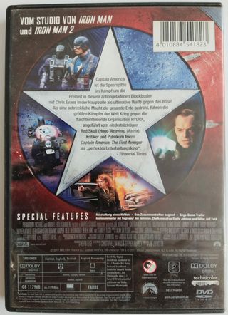 Capitán América: El Primer Vengador DVD 