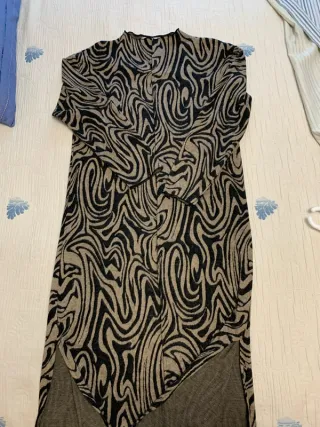 Vestido Sfera Beige y Negro Talla S