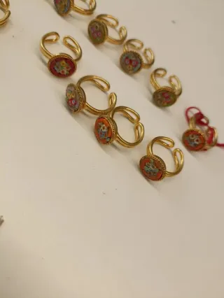 1 Anillo Micro Mosaico Antiguo Años 80