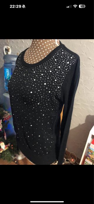Jersey Negro con Brillantes