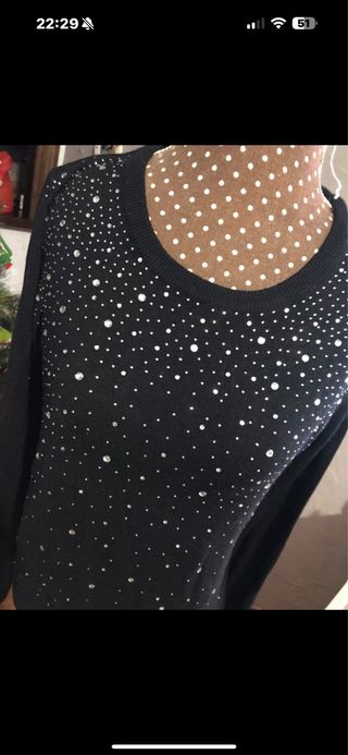 Jersey Negro con Brillantes