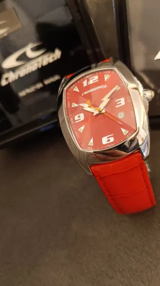 Orologio Chronotech Uomo Rosso/Argento
