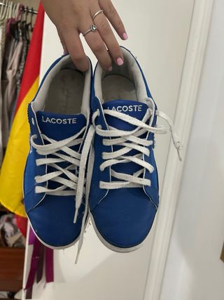 Zapatos Lacoste Unisex Azul y Blanco