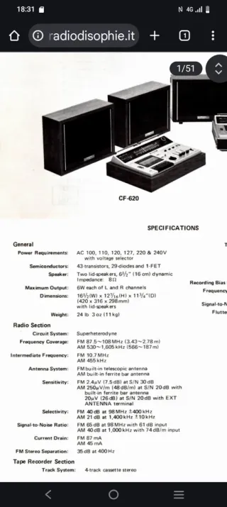 Altavoces Sony Madera Vintage 6W+6W 8 O hm