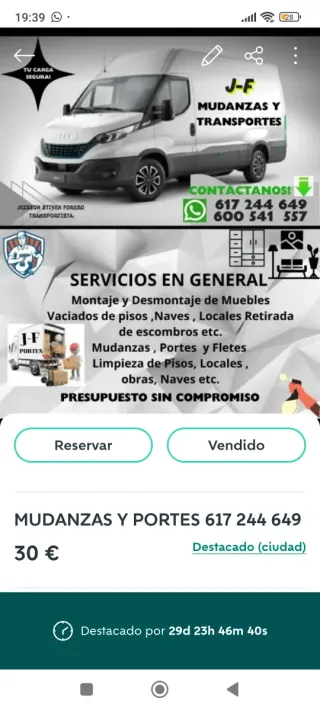 Se hacen mudanzas y traslados