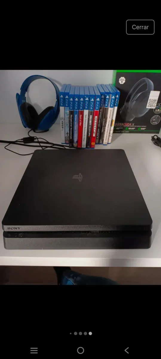 PS4 (PlayStation 4) Negra + Auriculares Azules