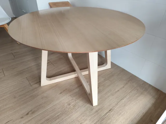 Mesa comedor redonda 120cm madera