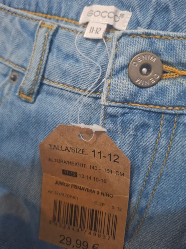 Tejano niño GOCCO Talla 11-12 nuevo con etiqueta