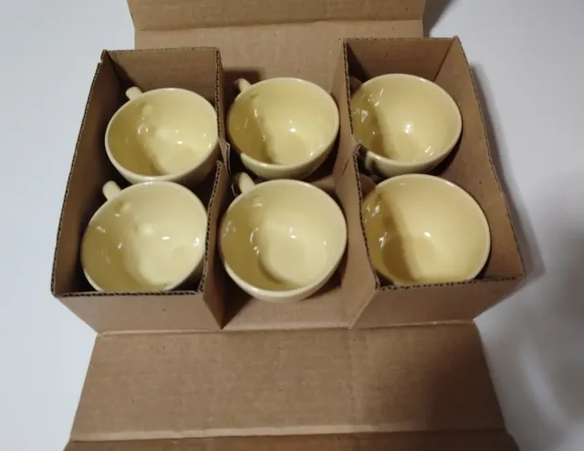 Juego de 6 tazas de cerámica color crema