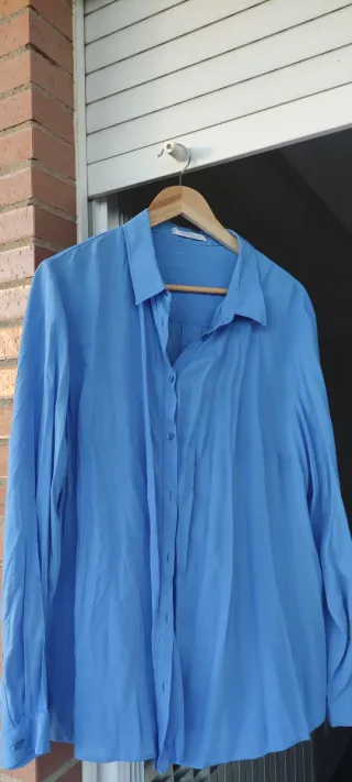 Blusa azul mujer talla grande,da más talla de XL 