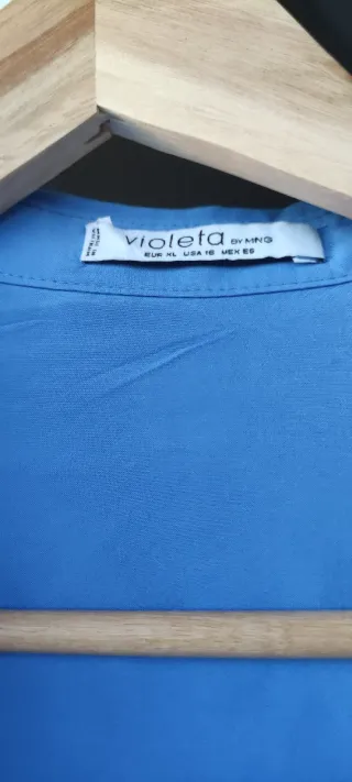 Blusa azul mujer talla grande,da más talla de XL 