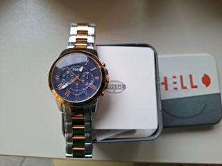 Orologio Fossil Uomo Blu Oro argento 