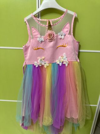 Vestito Carnevale Unicorno Arcobaleno 8 anni