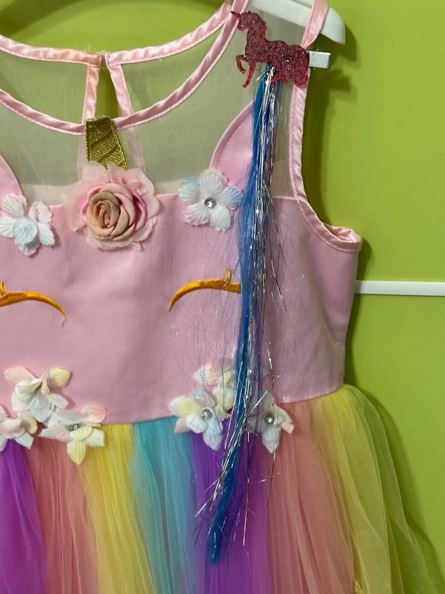 Vestito Carnevale Unicorno Arcobaleno 8 anni