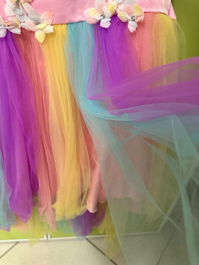 Vestito Carnevale Unicorno Arcobaleno 8 anni