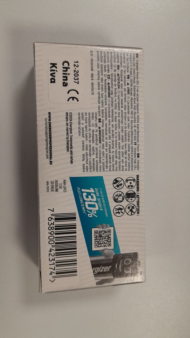 Pilas Energizer AAA Max Plus x20