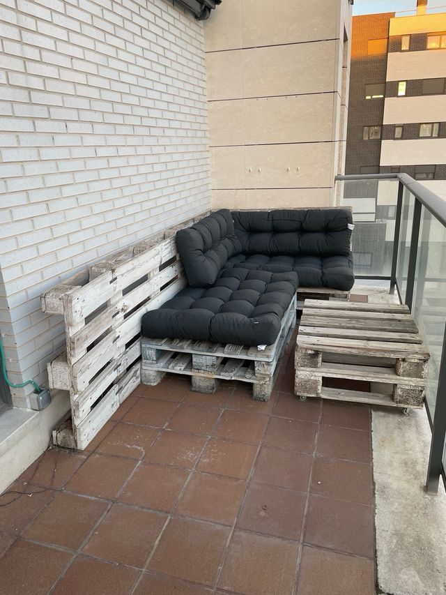 Sofá de Palets Negro para Terraza