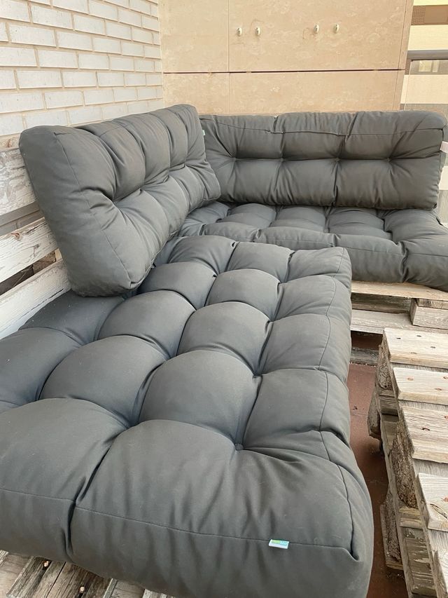 Sofá de Palets Negro para Terraza