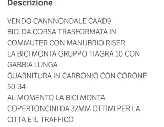 Cannondale CAAD9 Commuter Bici Corsa